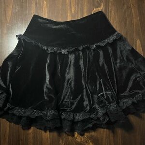 Elegant Black Velvet Skirt